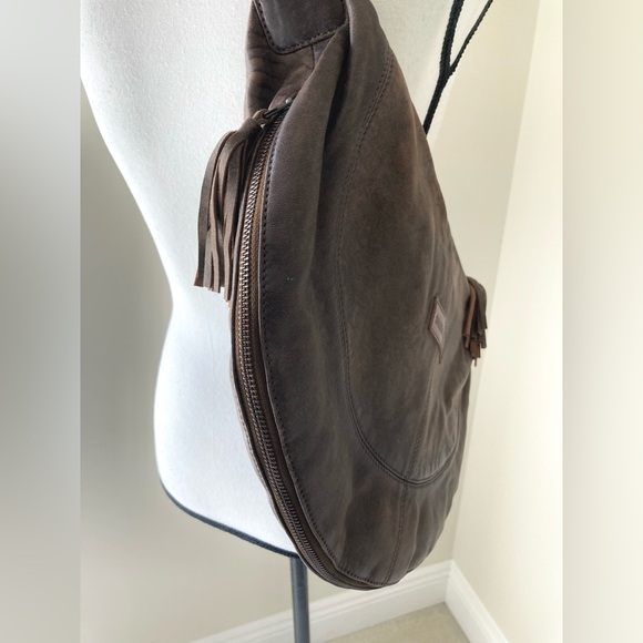 Sundance Brown Leather Saddle Bag Handbag - Picture 11 of 15